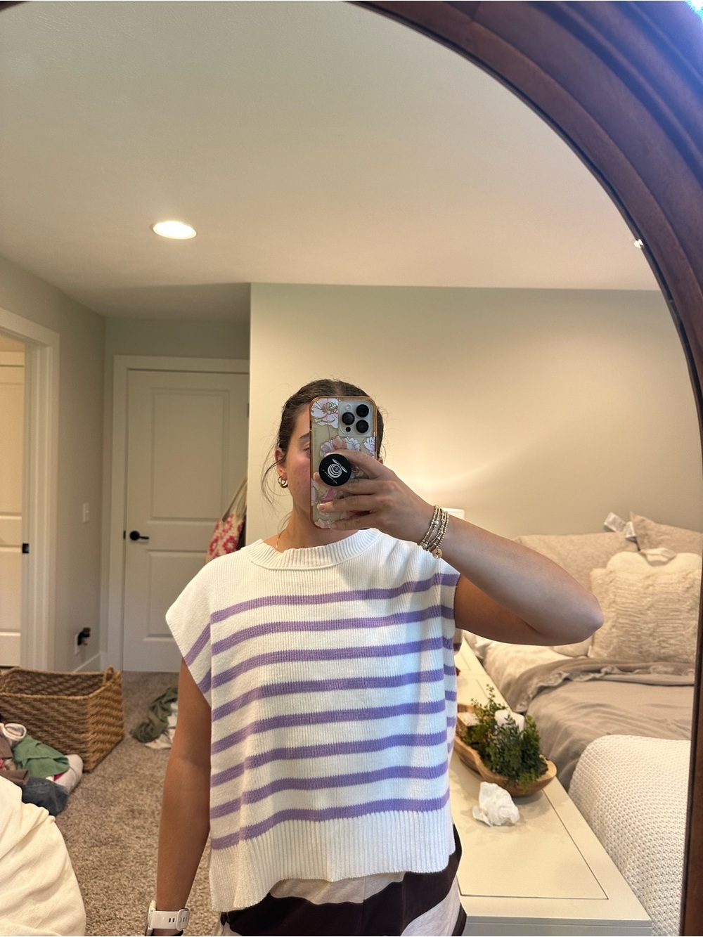 striped sweater vest